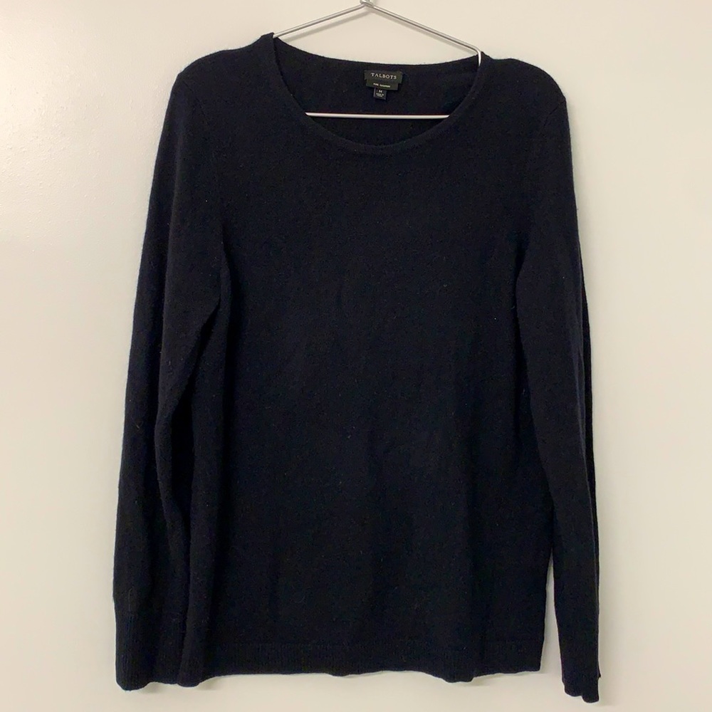 Talbots 100% cashmere black sweater sz M